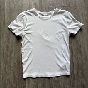 Athleta White signature ribbed crop top size small